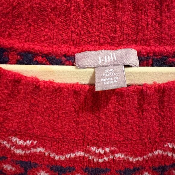 J Jill red patterned sweater - Picture 3 of 4